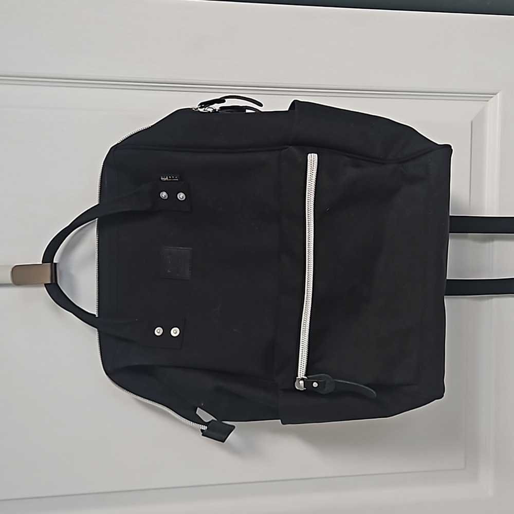 Himawari Black Laptop Backpack Travel Wide Top Open Top